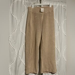 Free people crochet pants never worn excursion fauxchet sweater pants size xl
